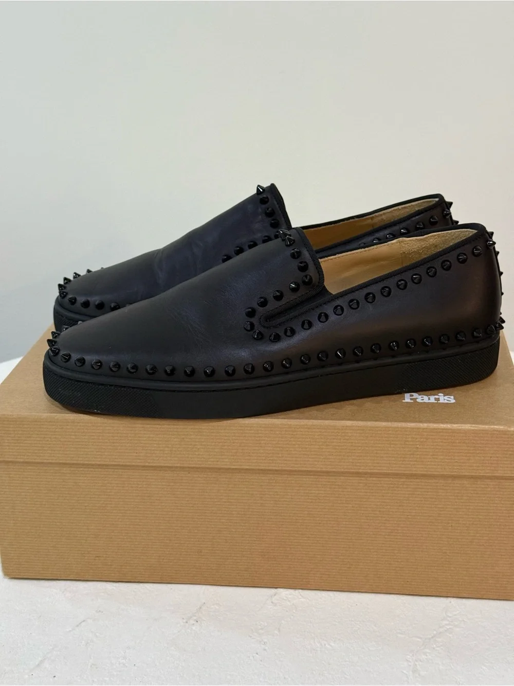 Christian Louboutin PIK BOAT FLAT CALF/GG in black